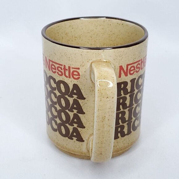 Vintage Nestle Hot Cocoa Mug Advertising Rich 'N Creamy Hot Cocoa Brown Japan - Picture 5 of 7